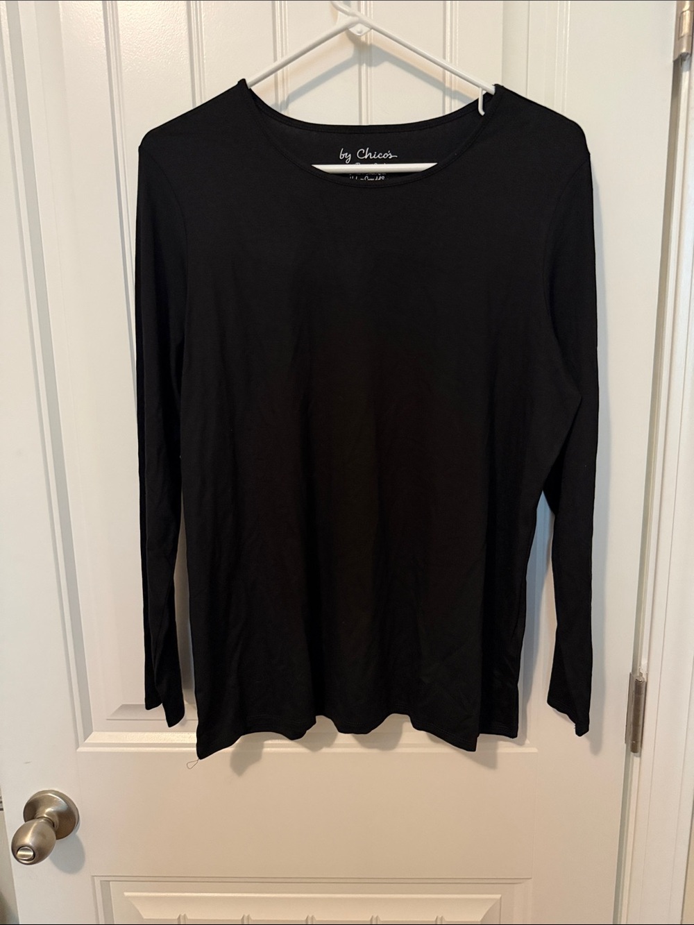 Chico's Black Long Sleeve‎ Crew Top size 2